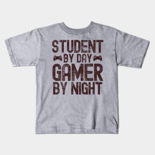 Student By Day Gamer By Night For Gamers Kids T-Shirt